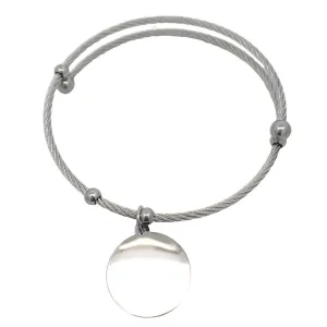 Cadenza Engravable Stainless Steel Bangle Bracelet