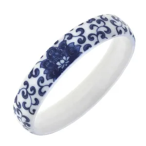 Camille Porcelain Painted Chinoiserie Statement Bangle