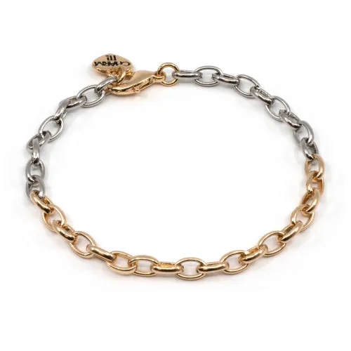 Charm It! Two-Tone Chain Bracelet