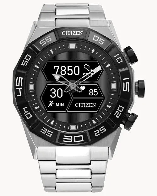 Citizen Smart Hybrid Black Dial Stainless Steel Bracelet Watch JX2006-52E