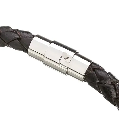 Classy Men Magnetic Leather Bracelet Black