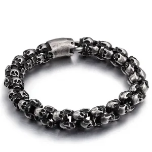 Classy Men Stainless Steel Skull Chain Bracelet