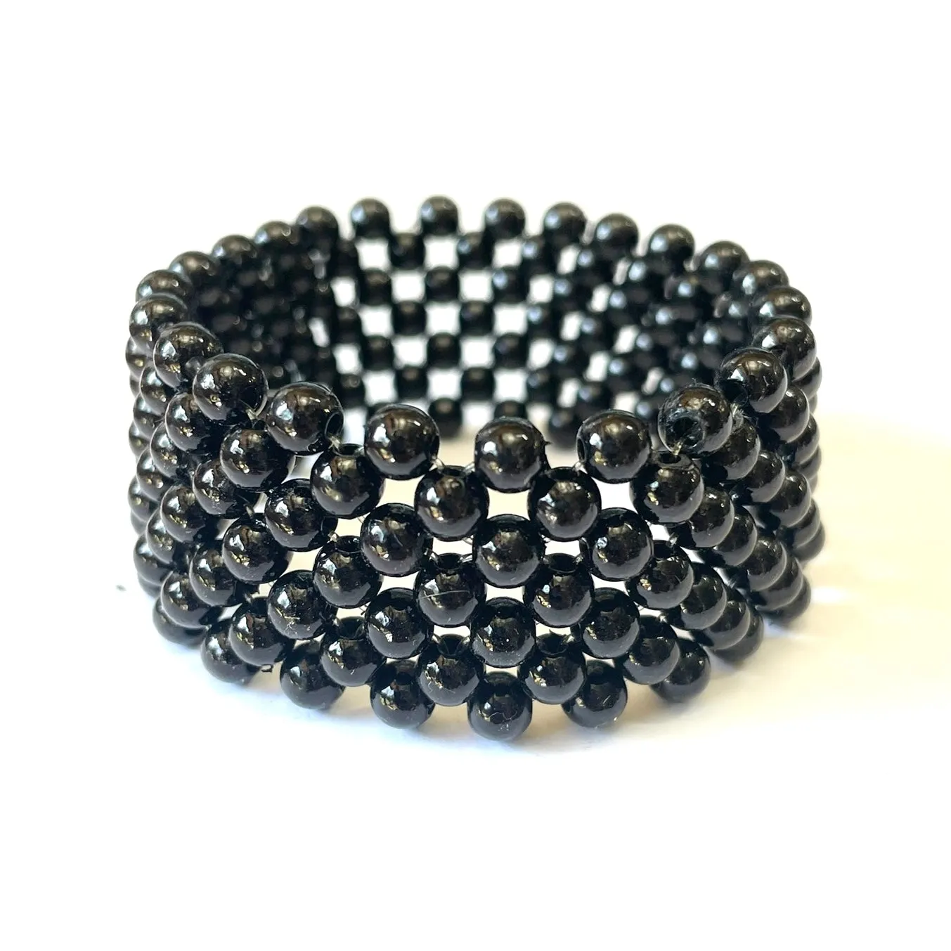 Corsage Wrist Bracelet Pearl Bead - Black