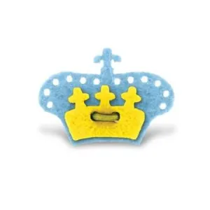 Crown Lapel Pin - Bishop Blue with Huckleberry Yellow