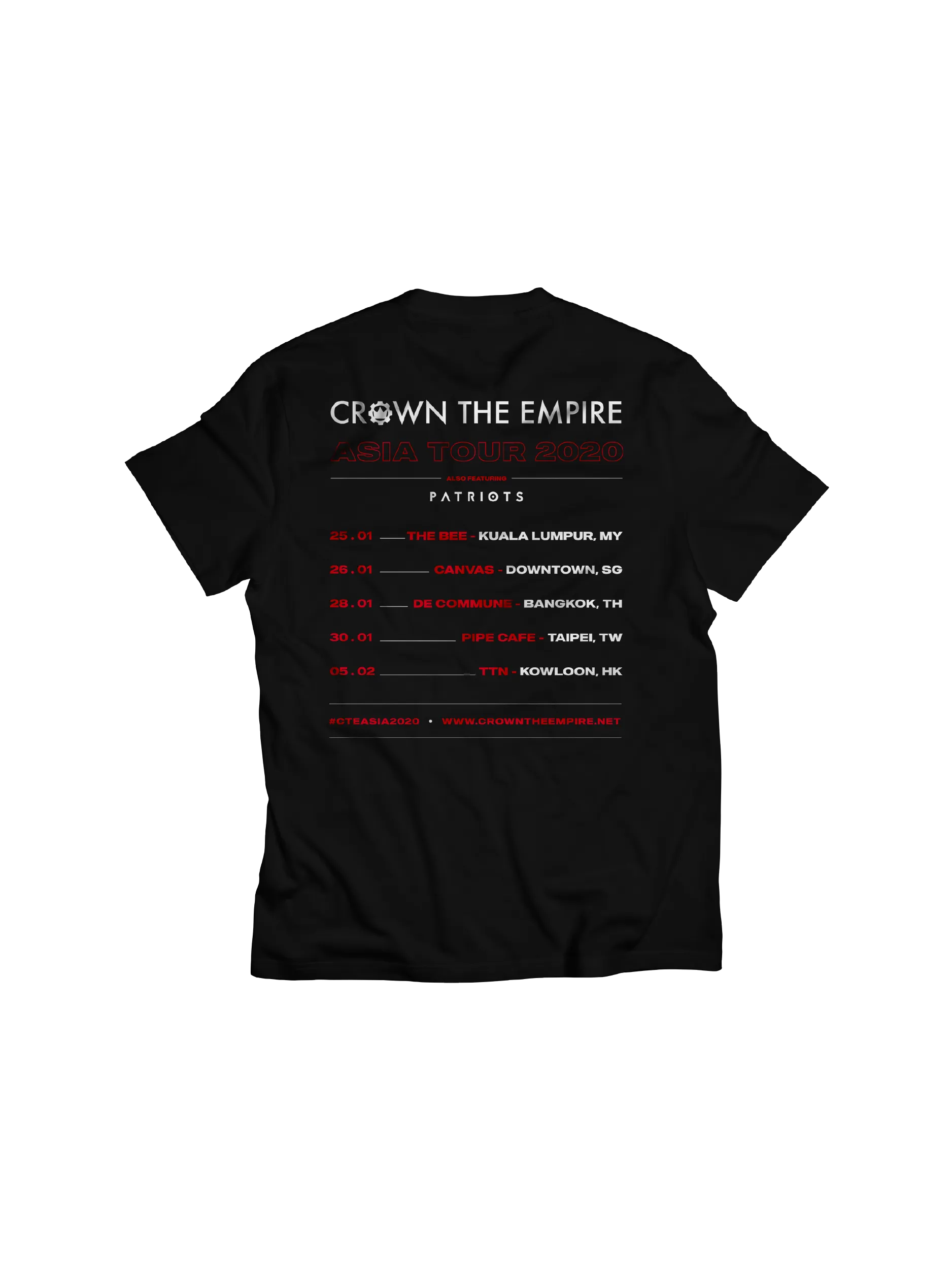 CROWN THE EMPIRE: CROWN THE EMPIRE ASIA TOUR 2020 T-SHIRT