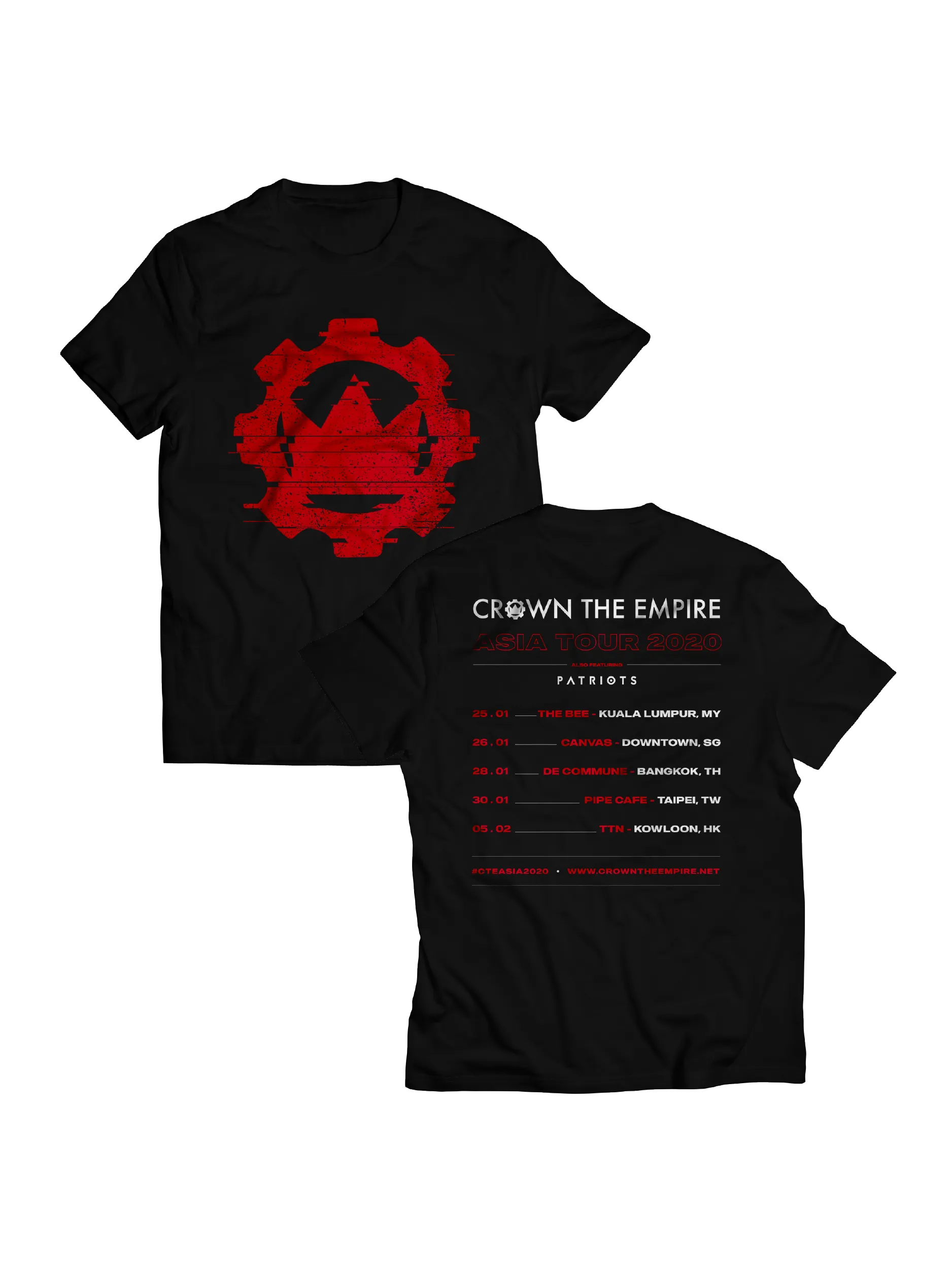 CROWN THE EMPIRE: CROWN THE EMPIRE ASIA TOUR 2020 T-SHIRT