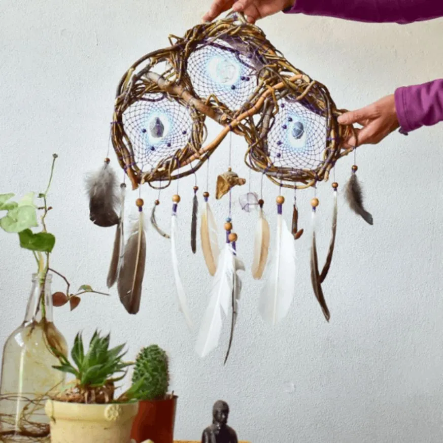 Crystal decor for bedroom Native dream catcher Wall hanging bohemian