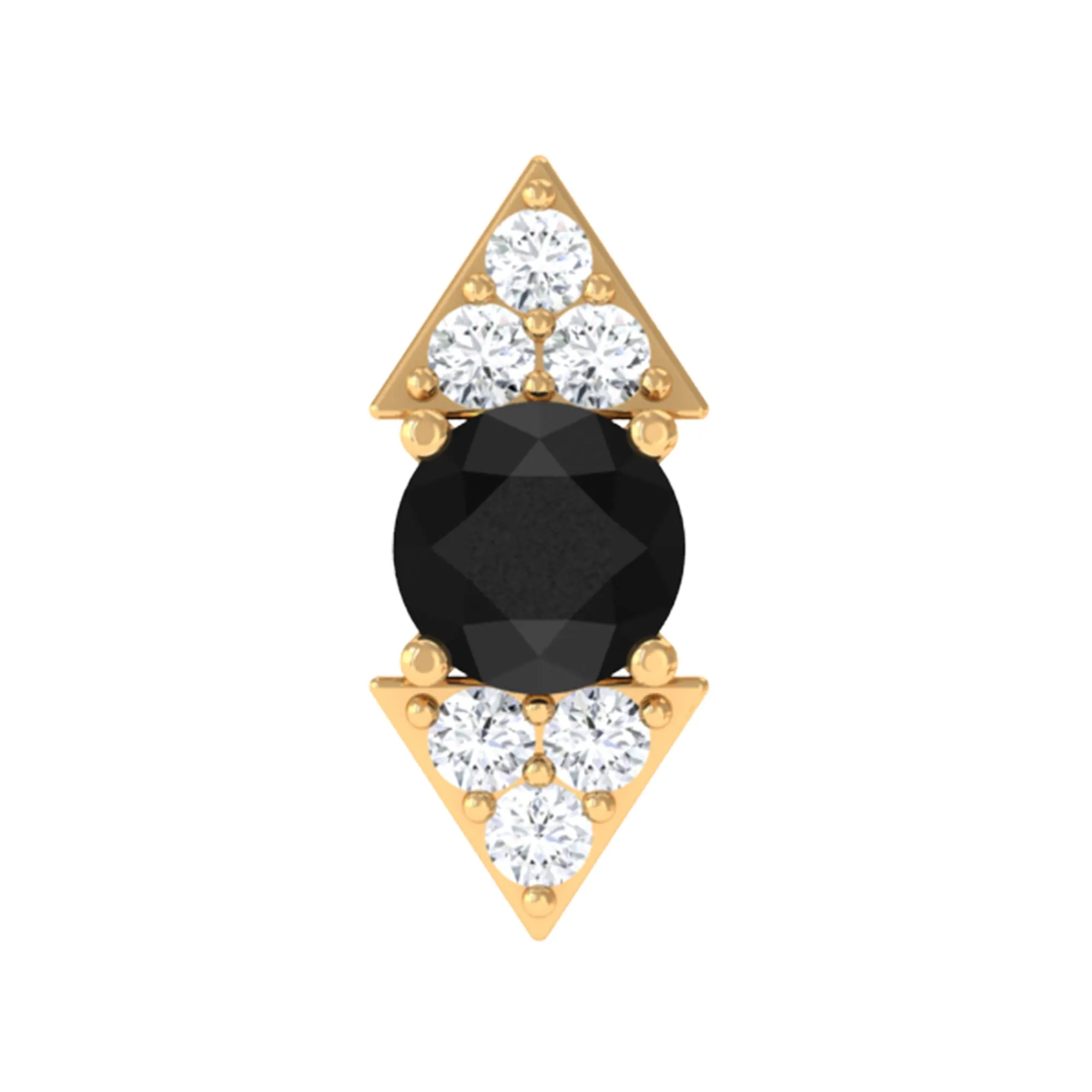 Dainty Black Onyx and Diamond Arrow Tragus Earring