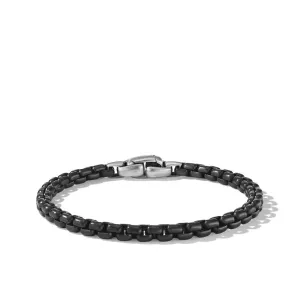 David Yurman Mens Darkened Silver Box Chain Bracelet