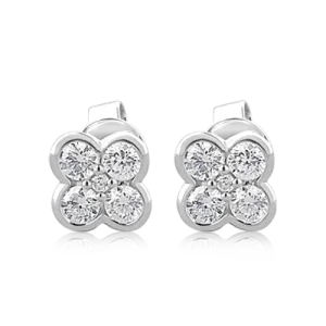 Diamond Clover Shaped Earrings