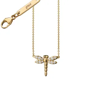 Diamond Critter Dragonfly Grace Necklace