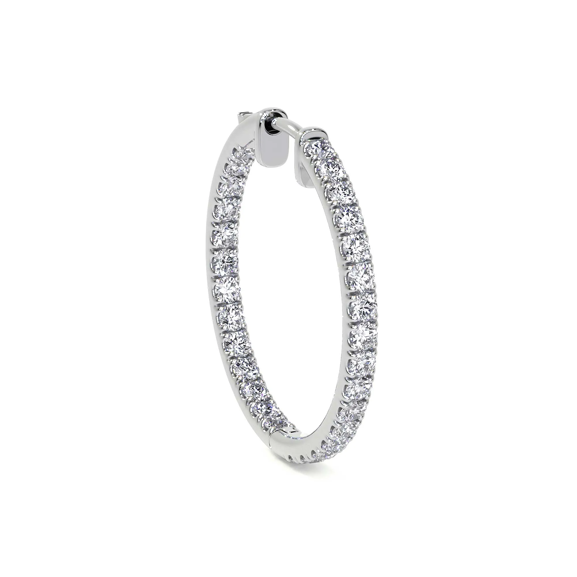 Diamond Hoop Earrings, Large