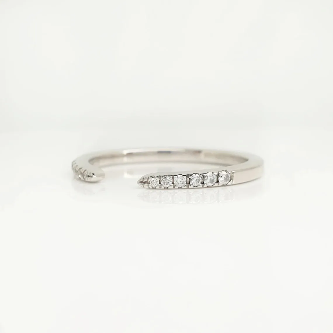 Diamond open matching wedding band