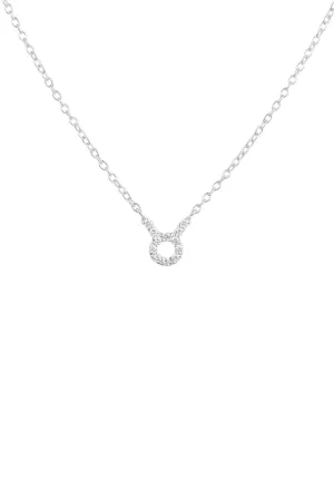 Diamond Zodiac Silver Necklace Taurus