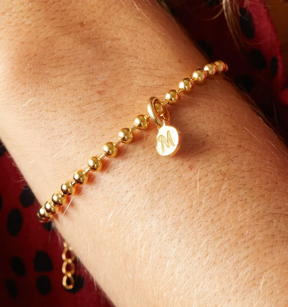 Disk Initial Bracelet