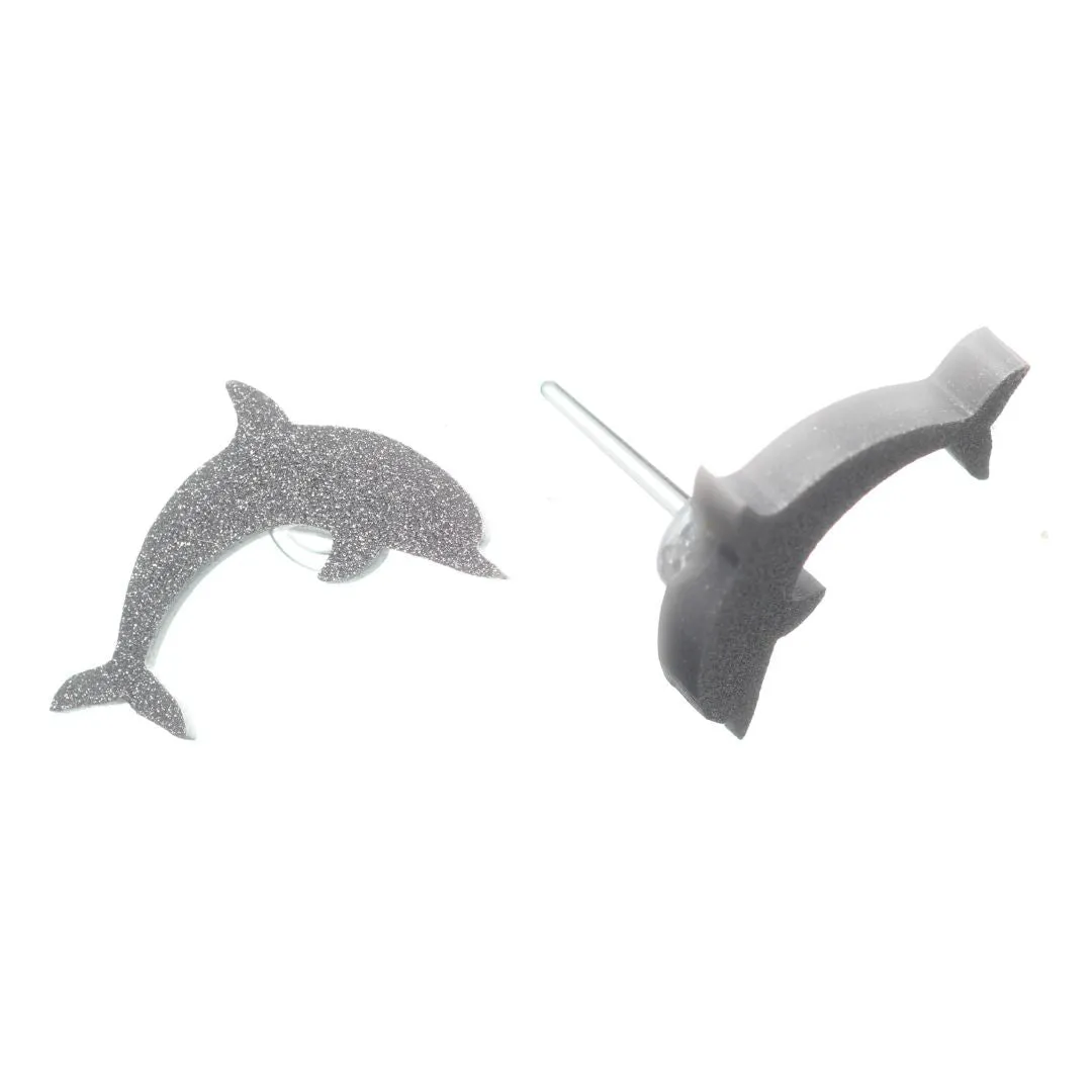 Dolphin Studs Hypoallergenic Earrings for Sensitive Ears Made with Plastic Posts