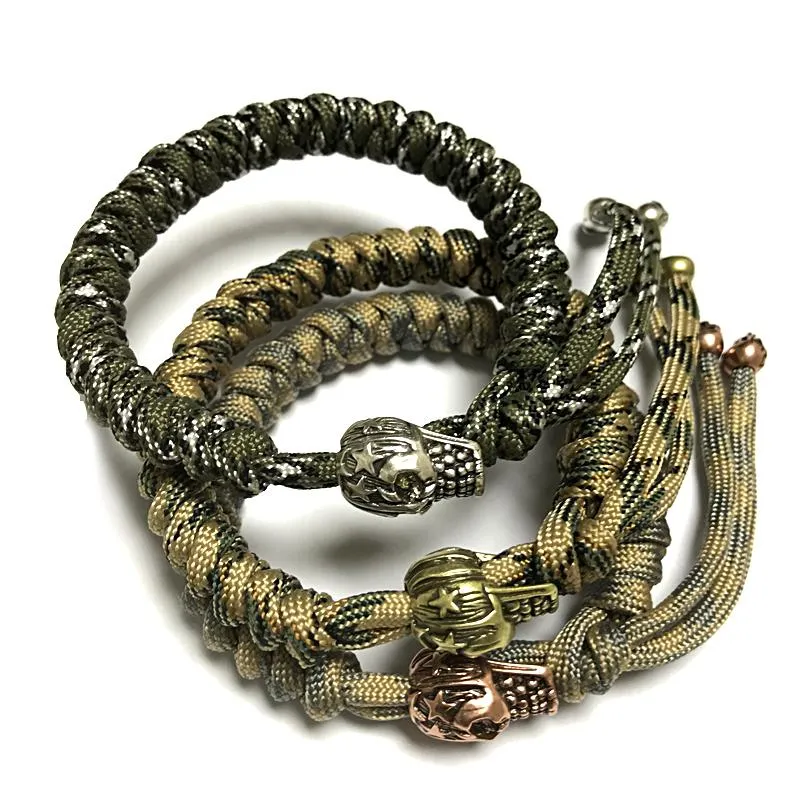 Dope Boy Nylon Braided Rope Skull Bracelet