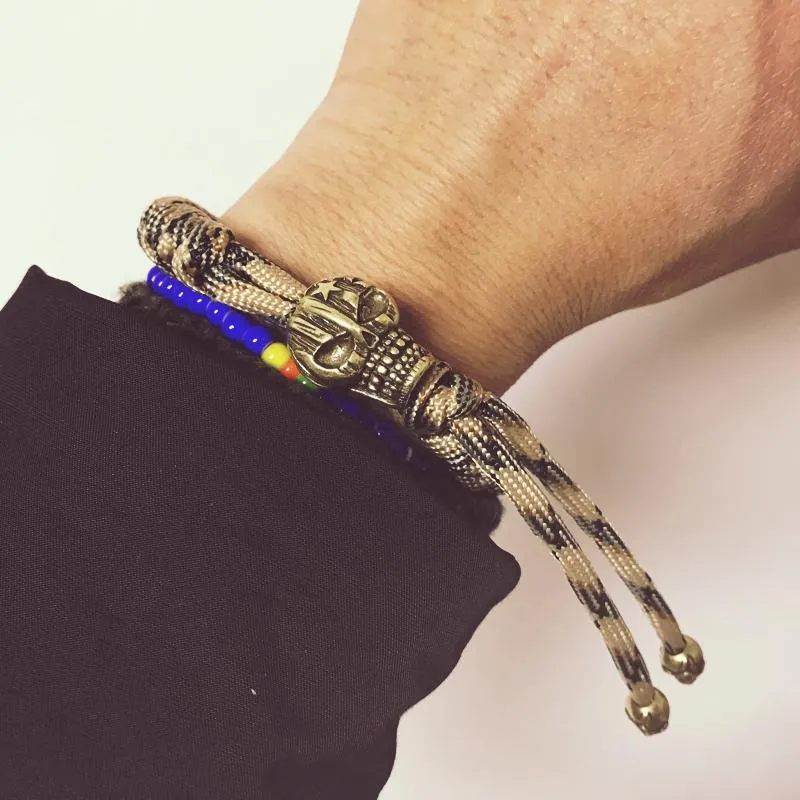 Dope Boy Nylon Braided Rope Skull Bracelet