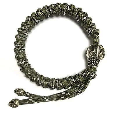 Dope Boy Nylon Braided Rope Skull Bracelet