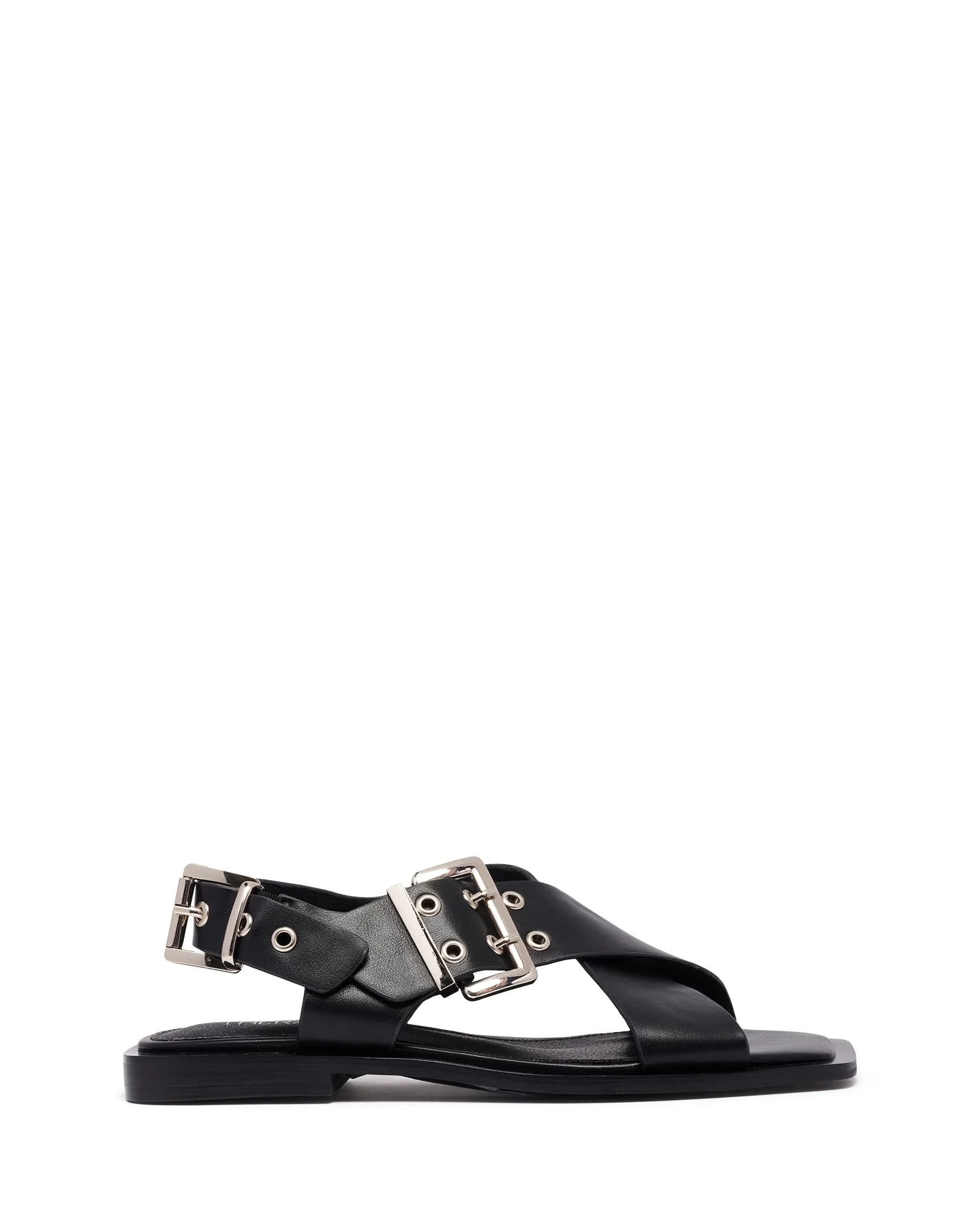 Easy Slingback Flat Black Smooth