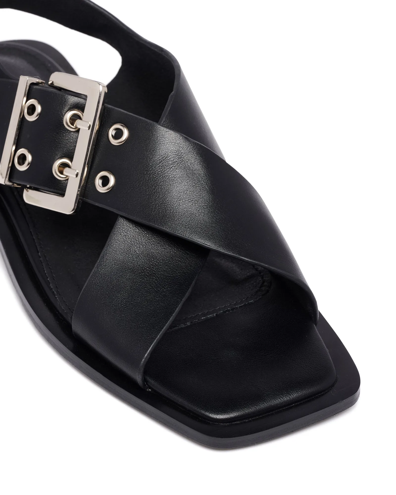 Easy Slingback Flat Black Smooth