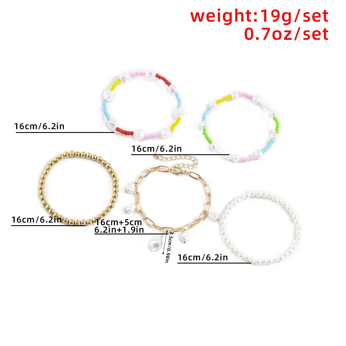 Fashion Shaped Imitation Pearl Bracelet Set