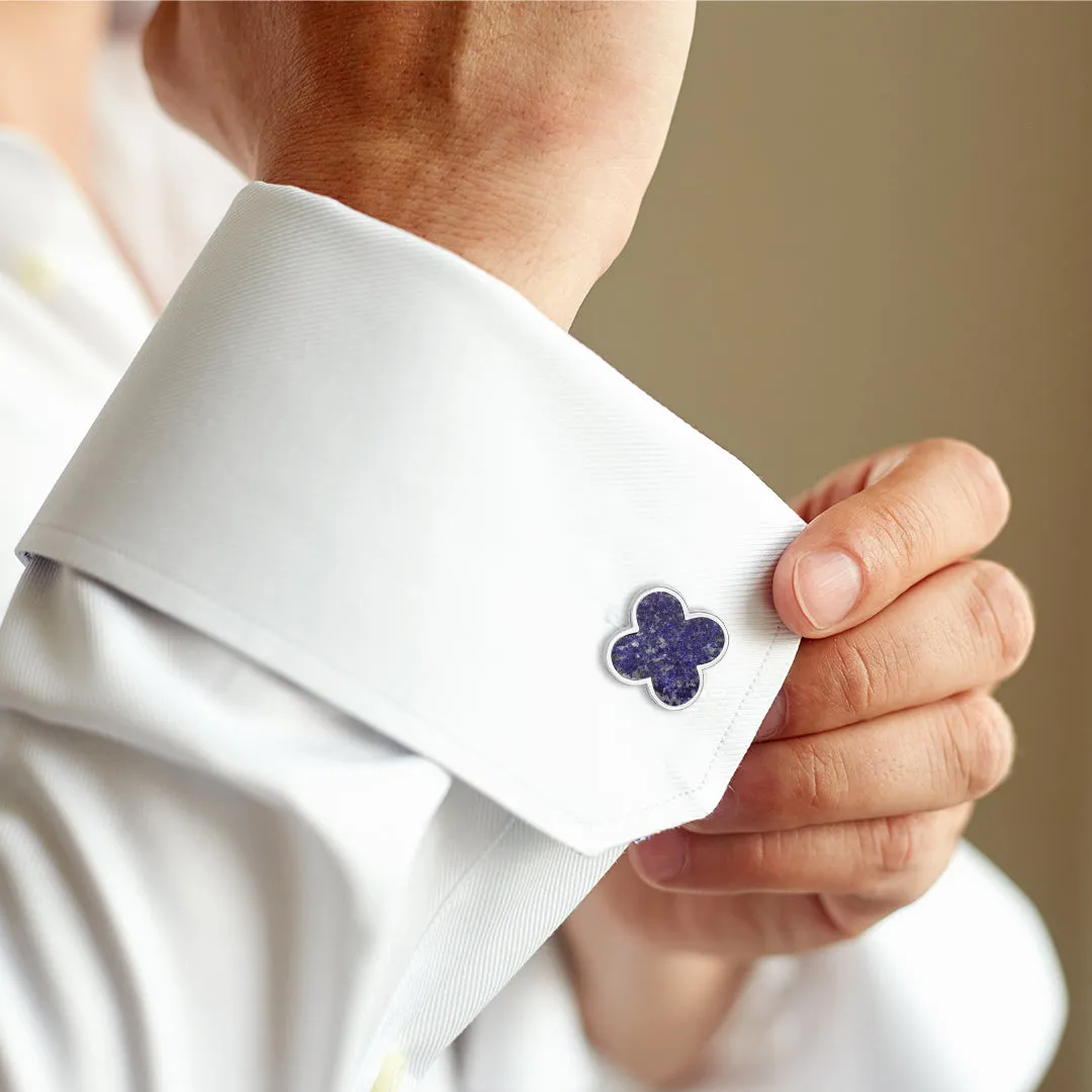 Four Leaf Clover Sterling Silver Cufflinks