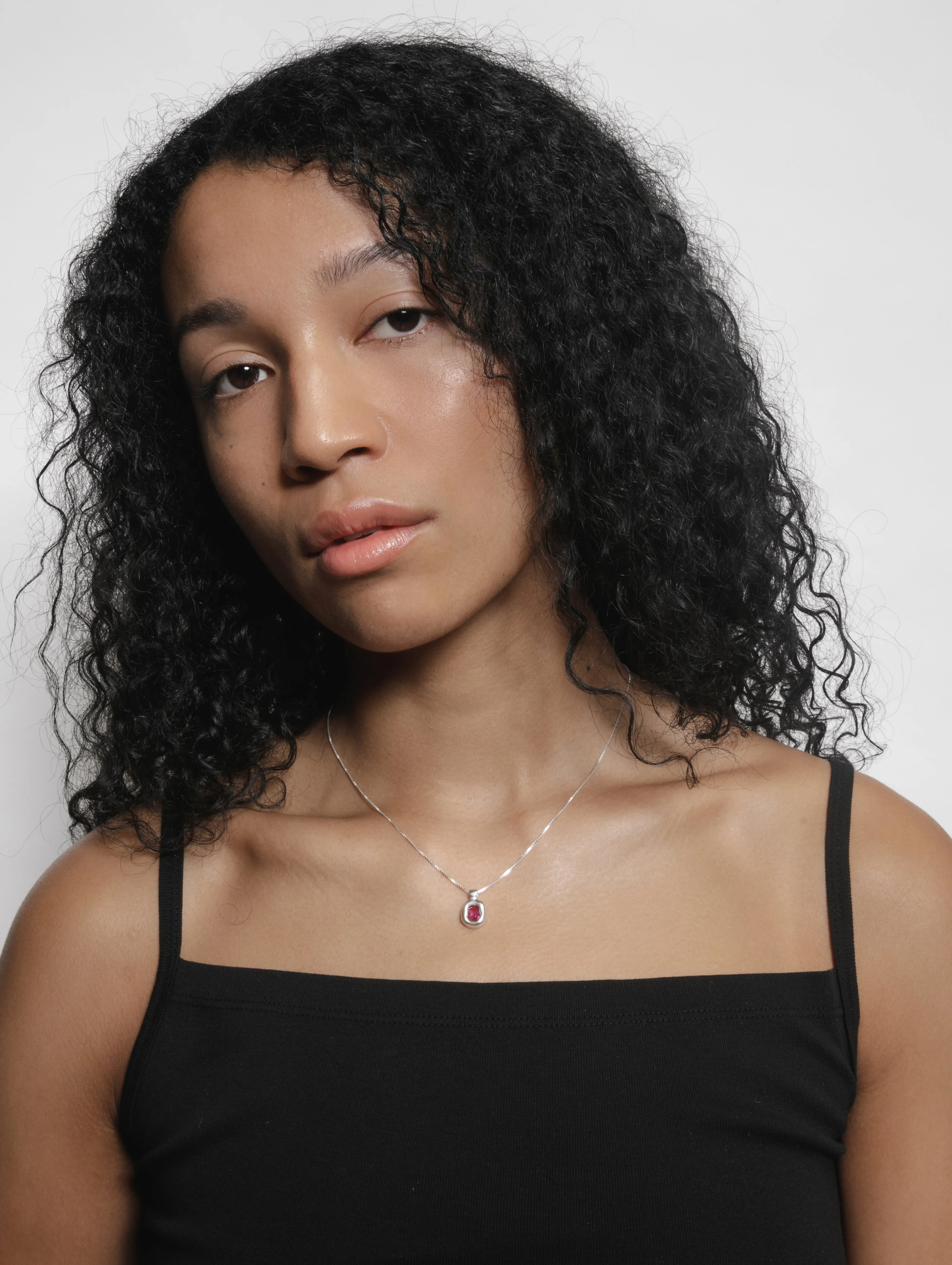 Freya Necklace in Pink and Sterling Silver