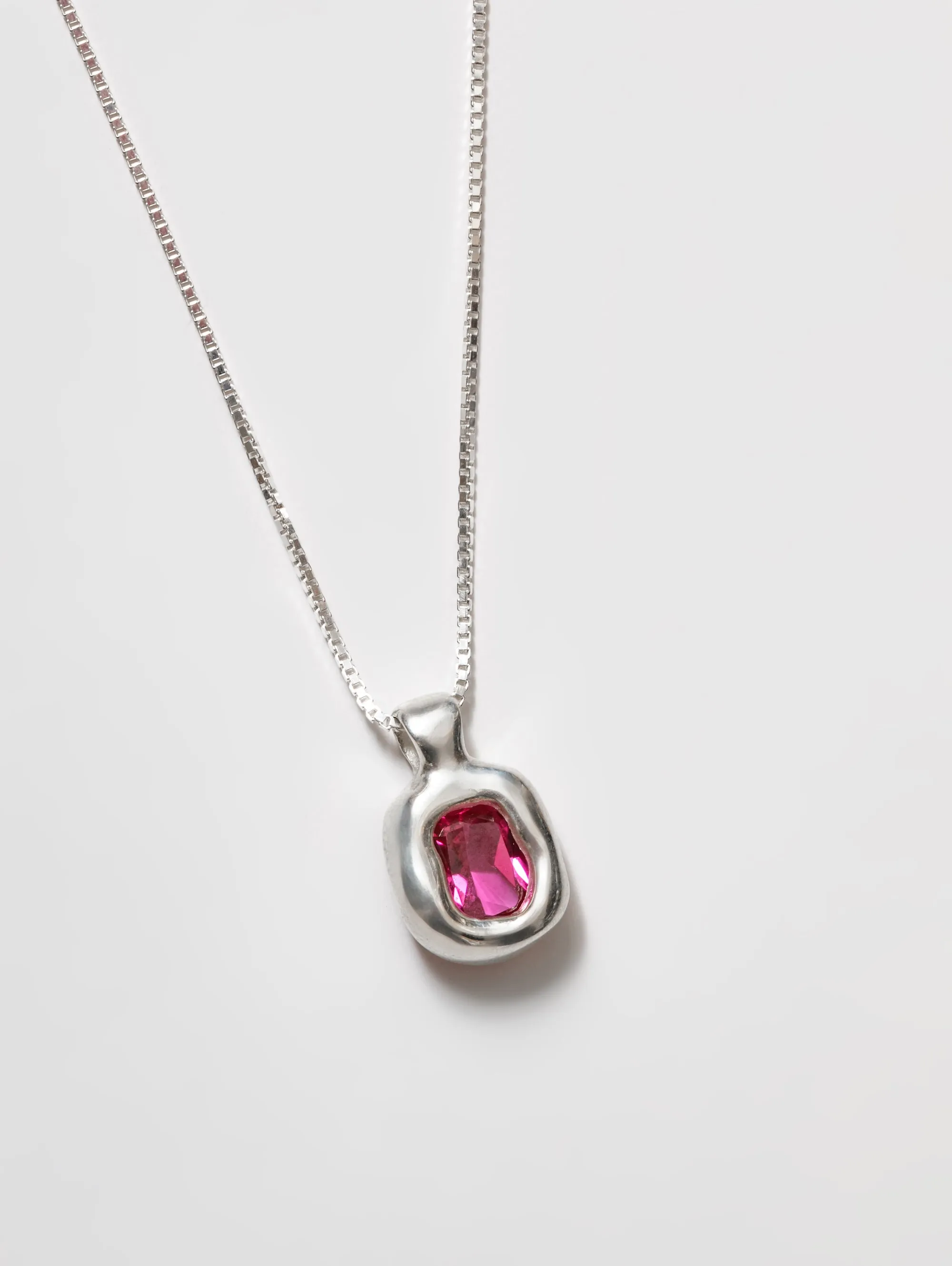 Freya Necklace in Pink and Sterling Silver