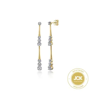 Gabriel & Co. 14K Yellow Gold Linear Diamond Station Stud Earrings