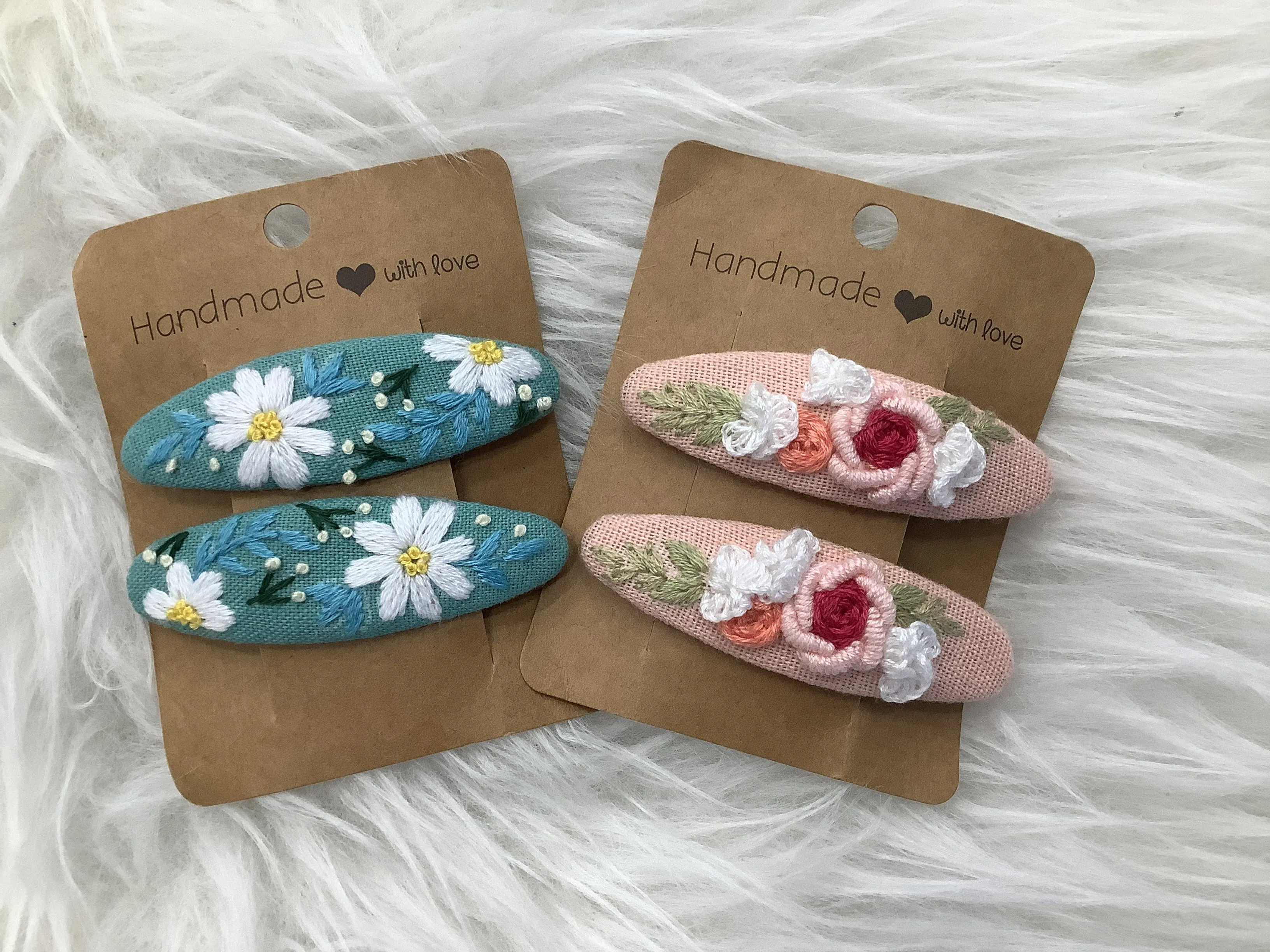 Gemma Floral Embroidered Hair Barrette