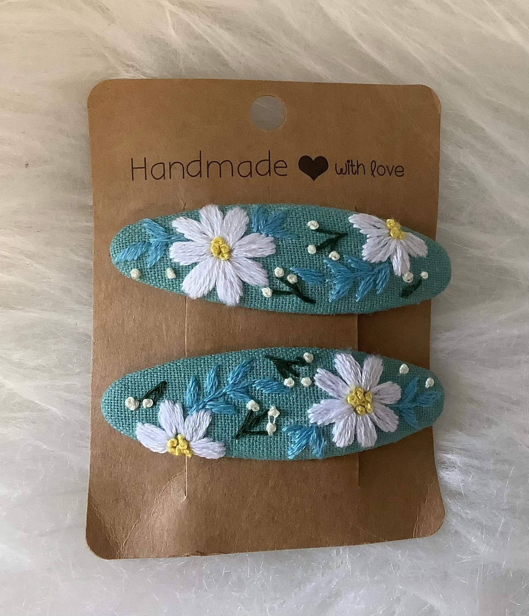 Gemma Floral Embroidered Hair Barrette