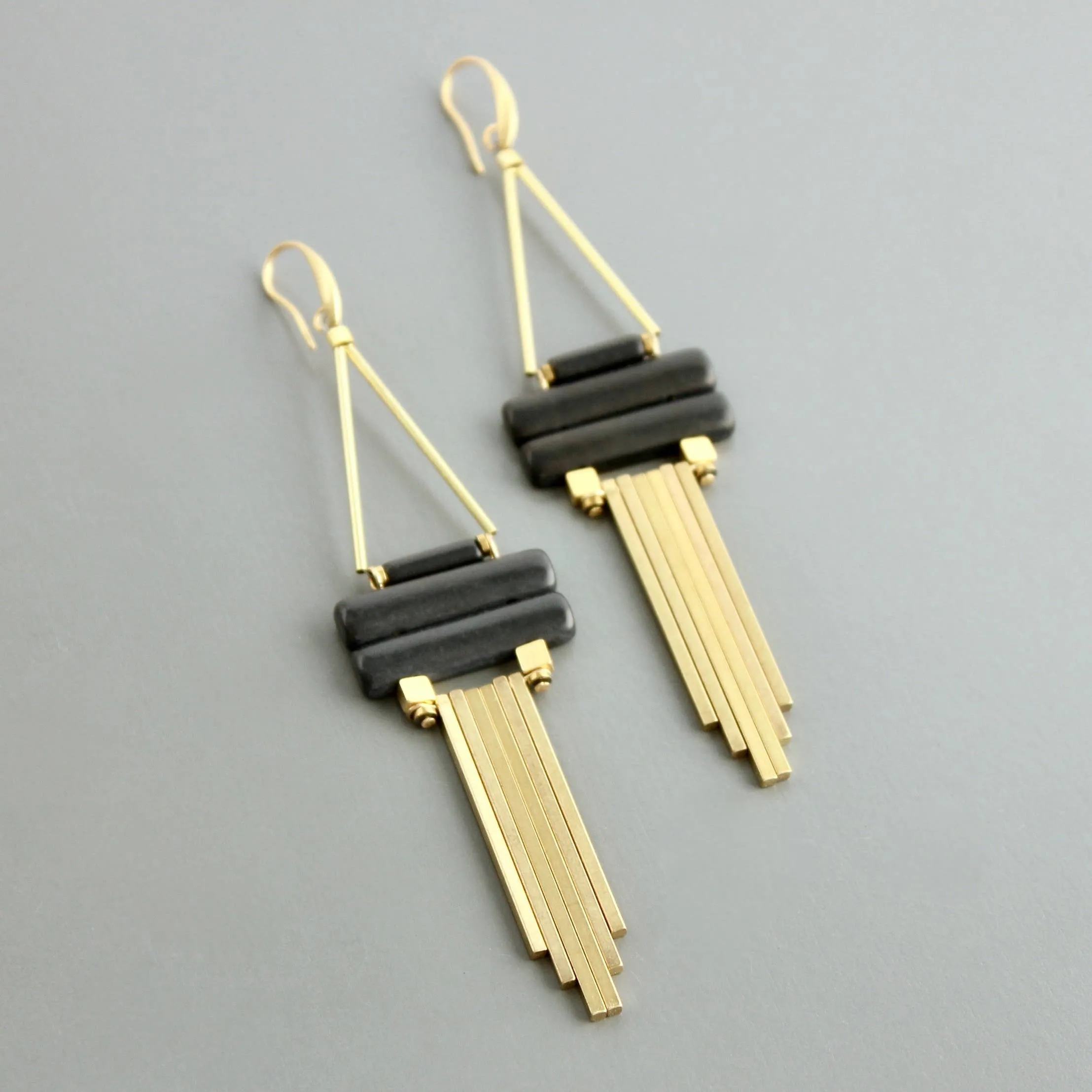 Geometric Brass Earrings