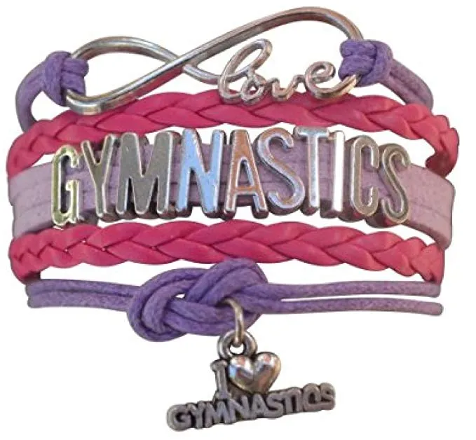 Girls Love Gymnastics Bracelet - Pick Colors