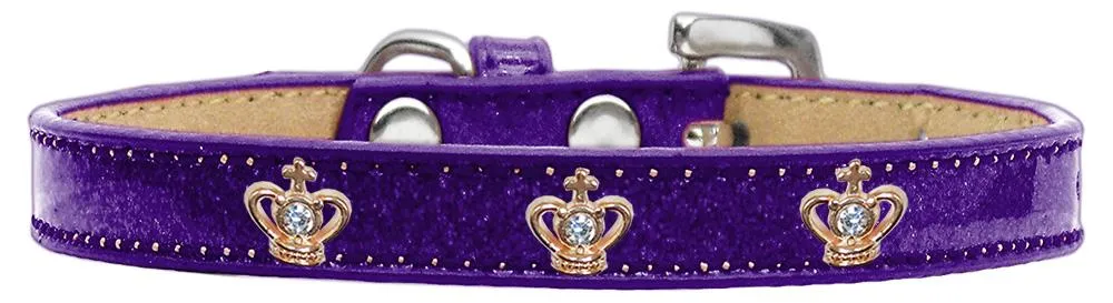 Gold Crown Widget Dog Collar Purple Ice Cream Size 10