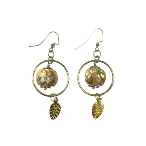 Gold Leaf Jewel Earrings