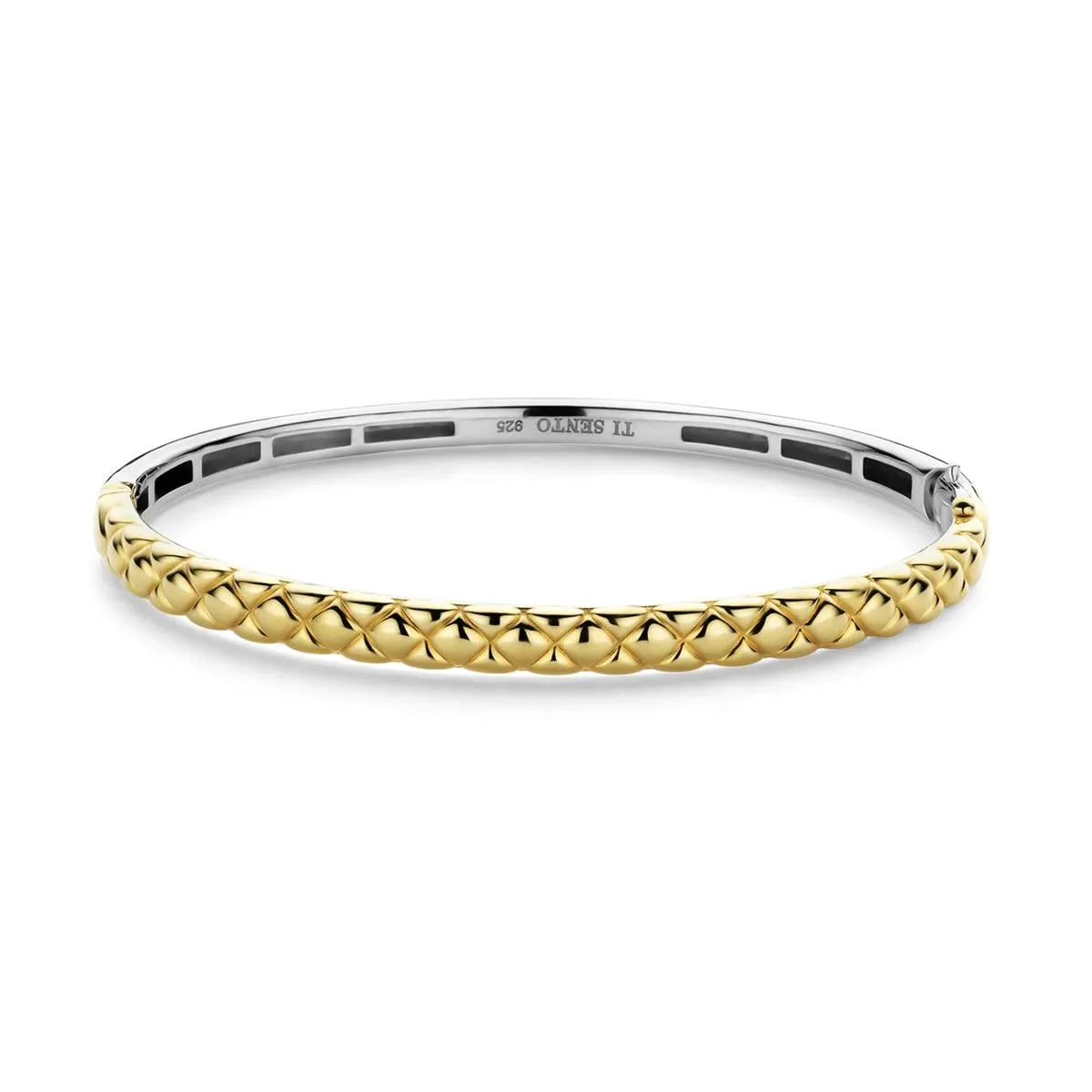 GOLD PLATED STERLING SILVER TEXTURED BANGLE BRACELET