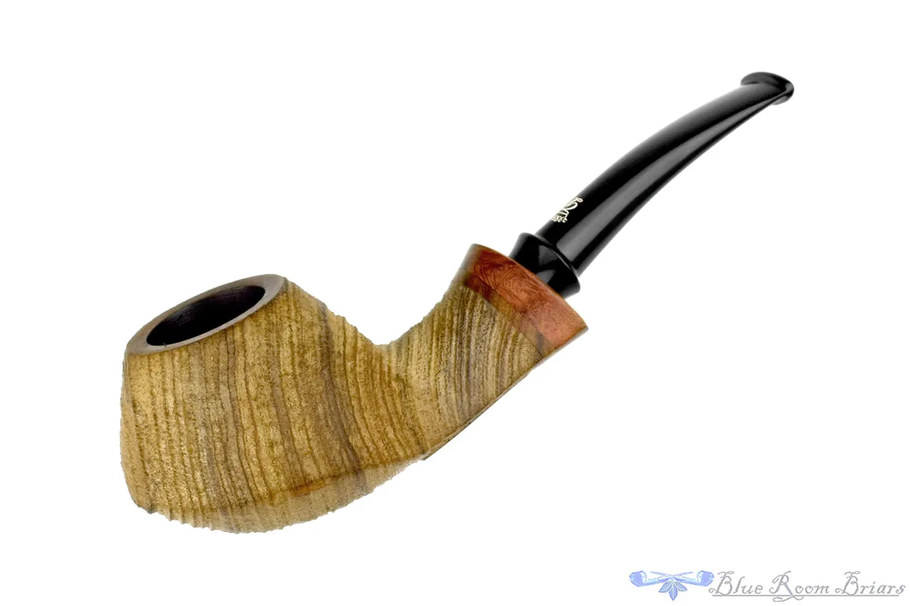 Il Duca Baron Bent Sandblast Olive Wood Volcano with Briar Estate Pipe