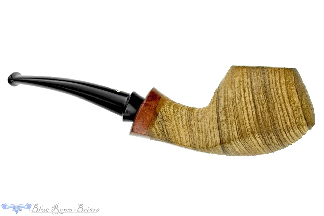 Il Duca Baron Bent Sandblast Olive Wood Volcano with Briar Estate Pipe