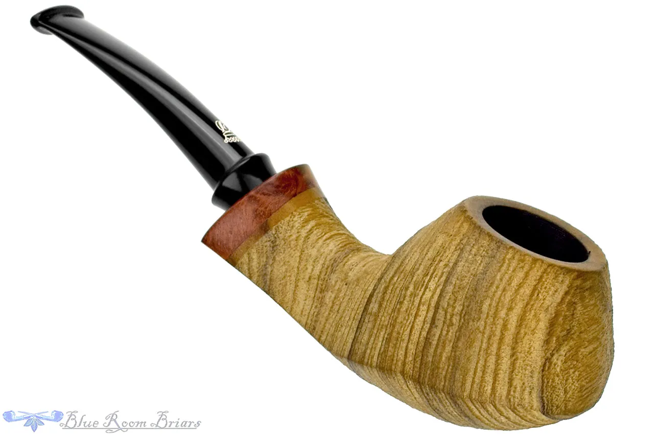 Il Duca Baron Bent Sandblast Olive Wood Volcano with Briar Estate Pipe