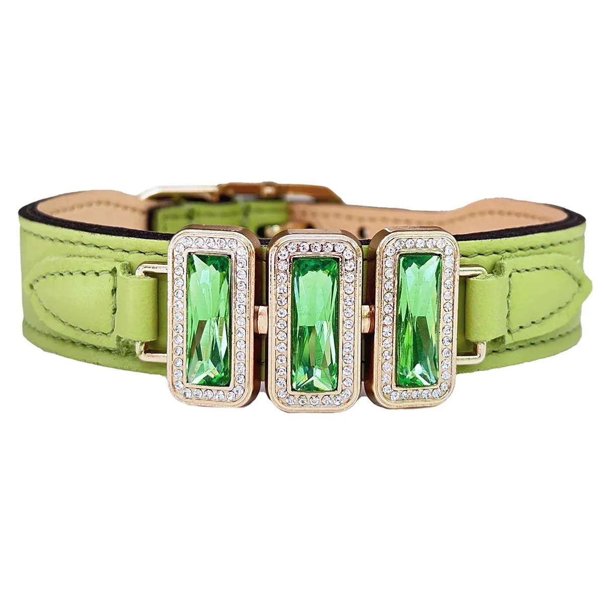 Imperial Collection Dog Collar Lime Green/Peridot/Gold