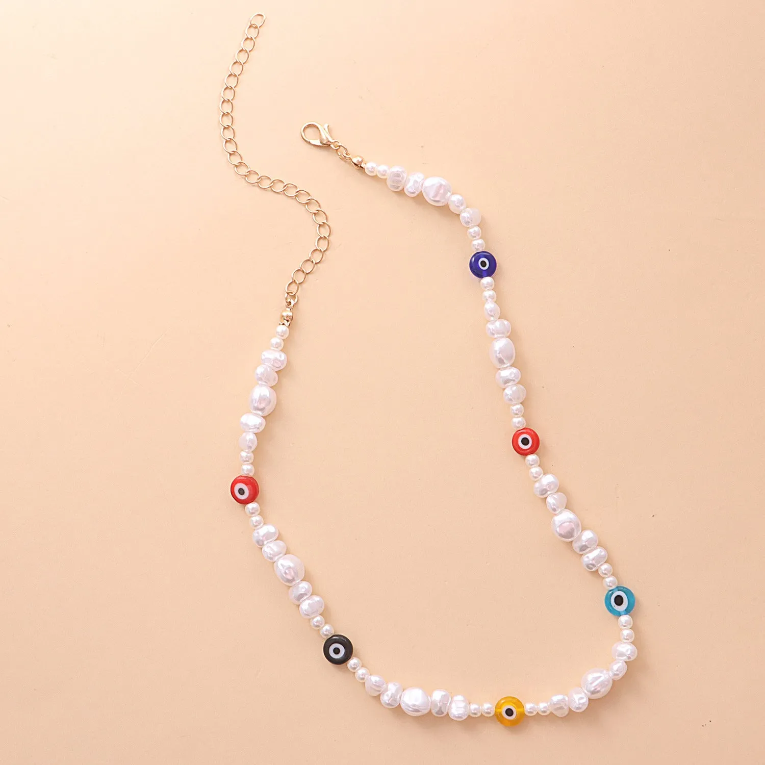 Irregular Shaped Pearl Eye Necklace For Women