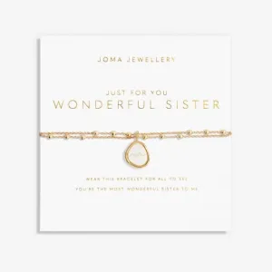 Just For You Wonderful Sister Gold 18cm   3cm Bracelet 6359