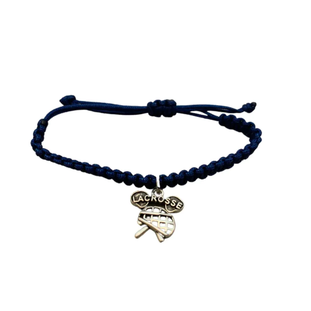 Lacrosse Adjustable Rope Bracelet - Pick Charm