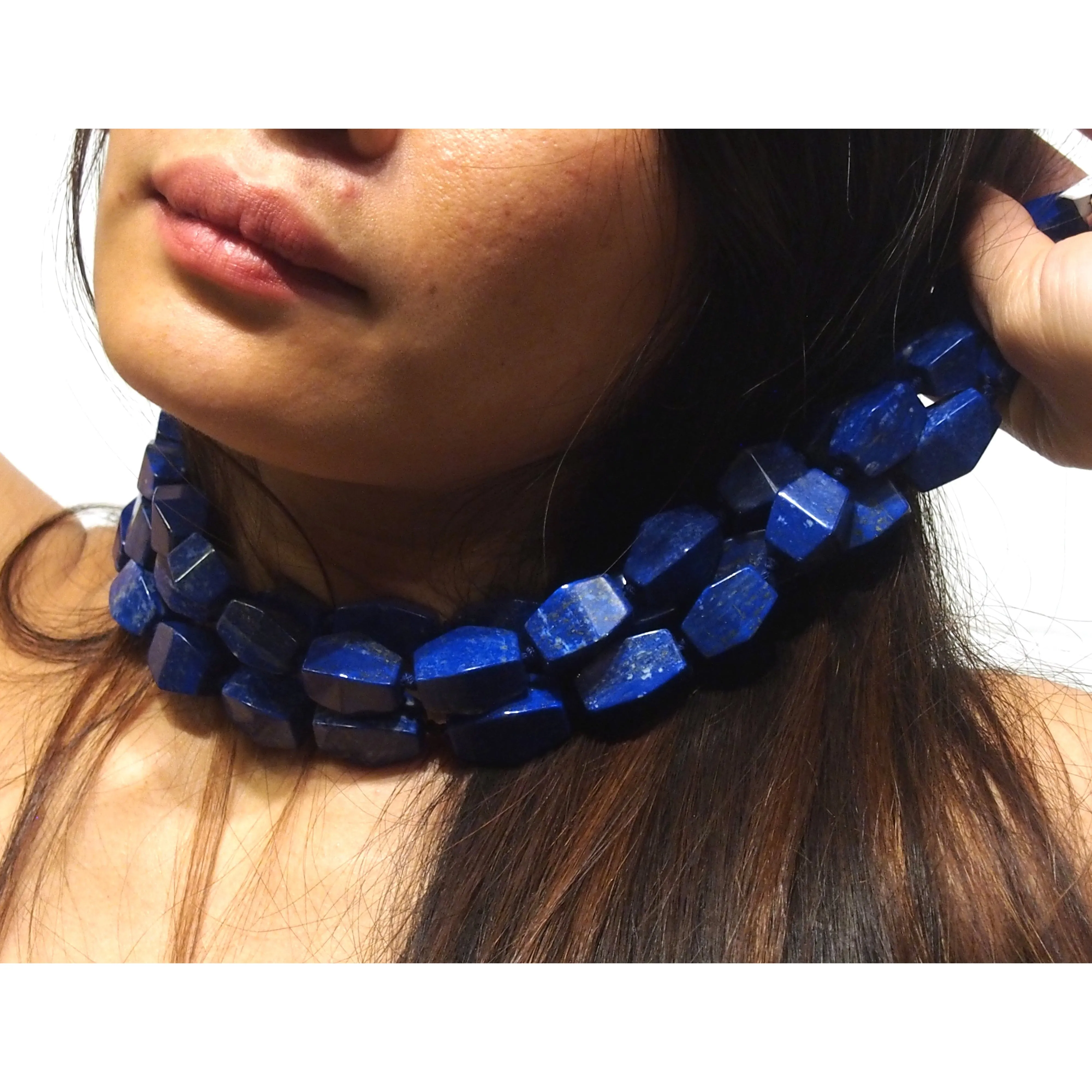 Lapis Lazuli Rhomboid Strand