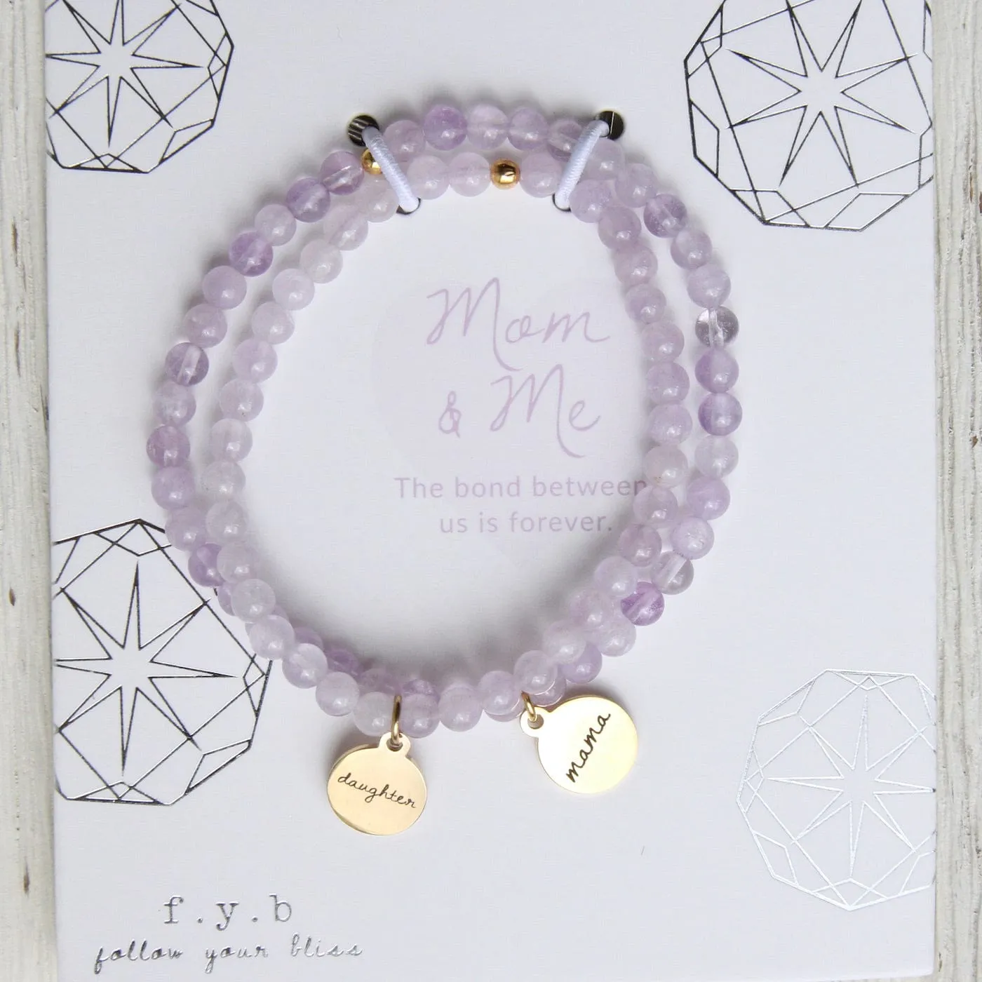 Lilac Amethyst Mom & Me Bracelet Set