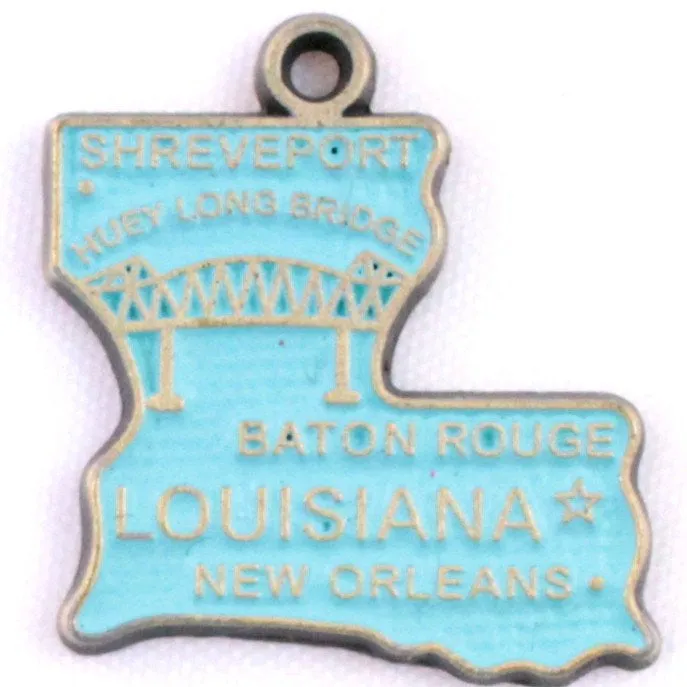 Louisiana State Charm Bracelet, Necklace, or Charm Only