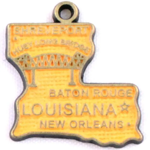 Louisiana State Charm Bracelet, Necklace, or Charm Only