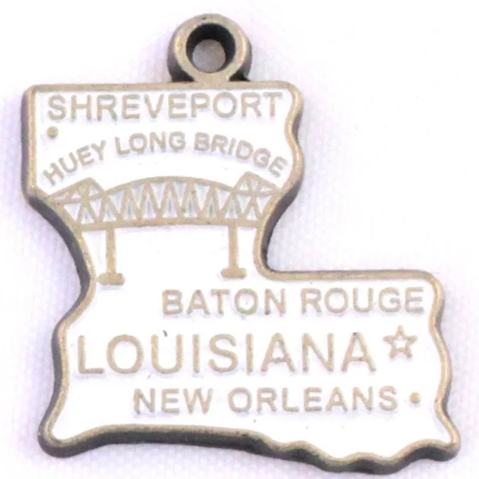 Louisiana State Charm Bracelet, Necklace, or Charm Only