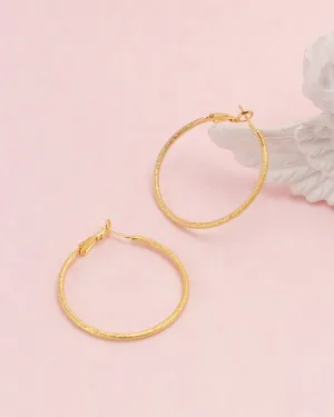 Lucia Gold Textured Hoop Earrings